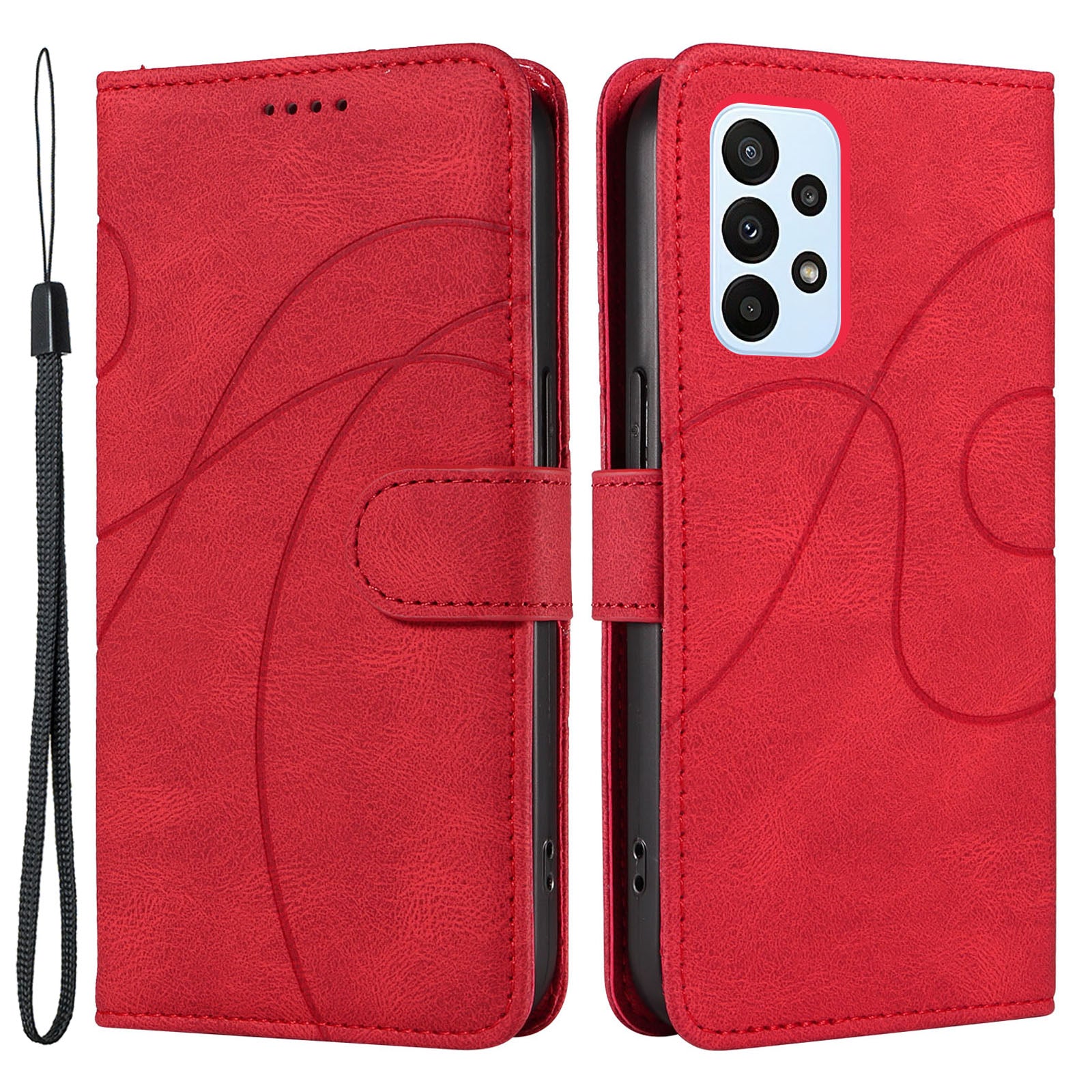 For Samsung Galaxy A23 4G A23 5G (Global Version) F23 5G M23 5G PU Leather Phone Cover Wallet Imprinted Curved Line Stand Case For Samsung Galaxy A23 4G A23 5G (Global Version) F23 5G M23 5G PU Leather Phone Cover Wallet Imprinted Curved Line Stand Case